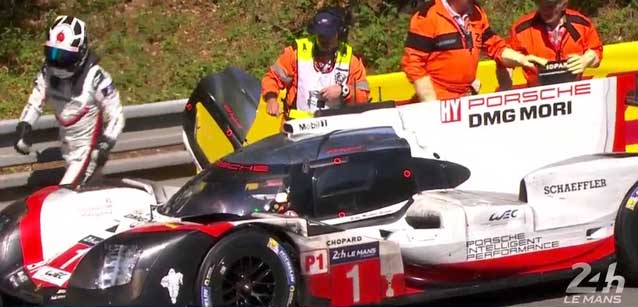 Le Mans - Dopo 20 ore<br />La Porsche leader si ritira