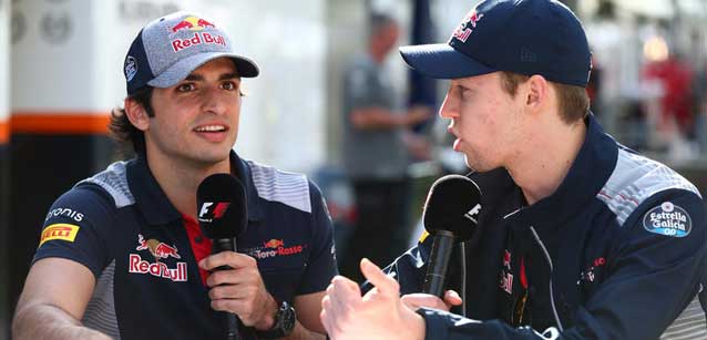 Gelo tra Kvyat e Sainz<br />Tensione nel team Toro Rosso