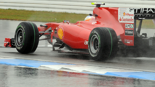 Spa - Libere 1<br>La pioggia non ferma Alonso<br>E Sutil entra nella top-five 