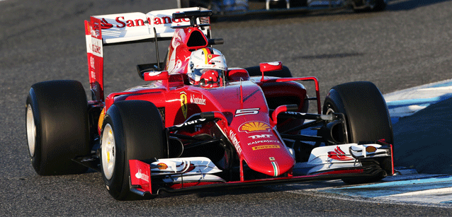 Jerez, 1° giorno<br />Vettel e la Ferrari in vetta