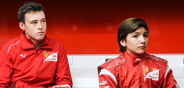 Enzo Fittipaldi e Armstrong<br />nella Ferrari Driver Academy