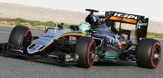Test a Montmel&ograve; - 5° turno<br />Hulkenberg leader, noie Ferrari