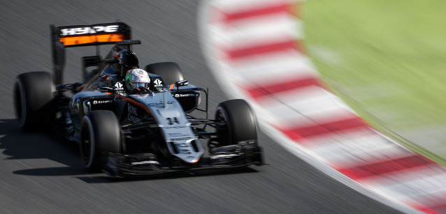 Celis con la Force India<br />nella FP1 in Bahrain