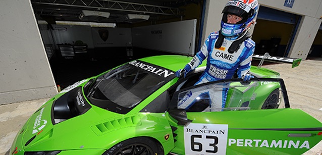Biagi con la Lamborghini di Lazarus