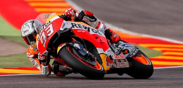Aragon - Gara<br />Marquez in solitaria. Rossi 3°
