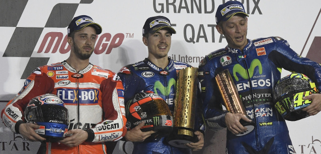 Vinales: "Sensazione incredibile"<br />Dovizioso e Rossi sono soddisfatti