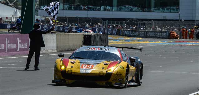 Le Mans - Tris Ferrari nella GTE AM<br />Cioci unico italiano a salire sul podio