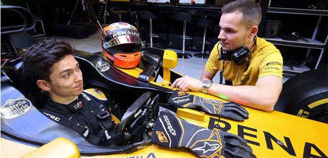 Aitken al test di <br />Montmel&ograve; con la Renault