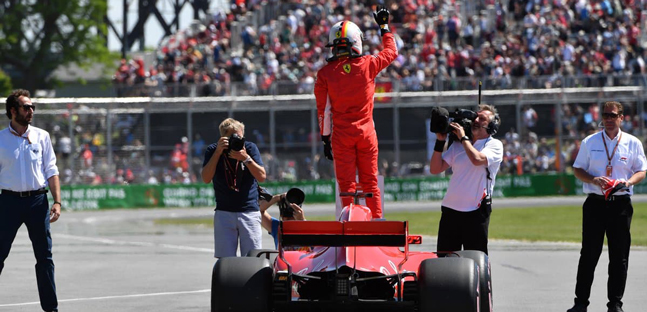 Tripudio Rosso in Canada<br />Vettel: "Dedico la vittoria a Gilles e Schumy"