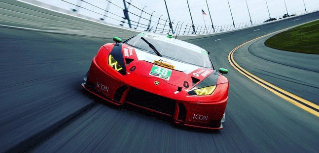 Caldarelli a Daytona<br />con la Lamborghini di Miller