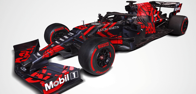 Presentazione shock per la RB15,<br />la Red Bull-Honda che punta al Mondiale