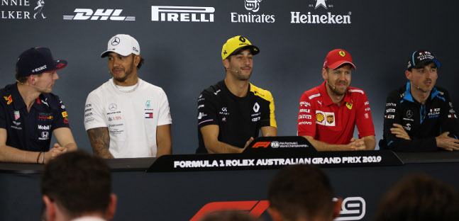 La conferenza stampa a Melbourne<br />pensando a Whiting, applausi a Kubica