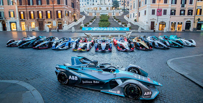 L'elettro show sbarca a Roma<br />Vergne festeggia i 50 ePrix