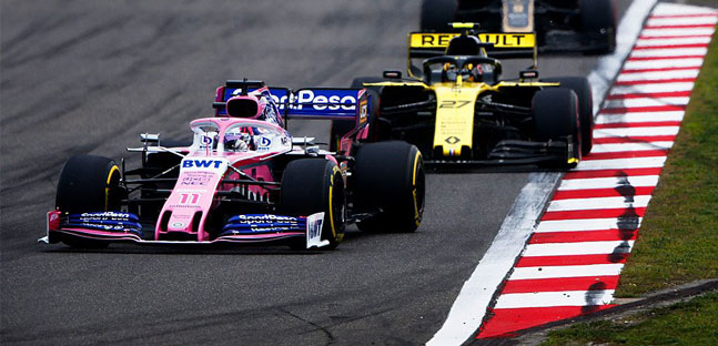 Perez tiene la Racing Point<br />nella zona punti, Stroll frigna