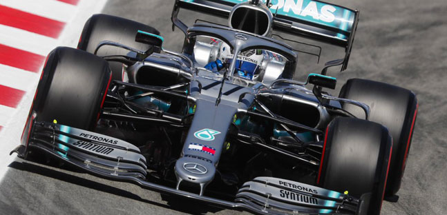 Montmel&ograve; - Libere 1<br />Bottas leader, Ferrari insegue