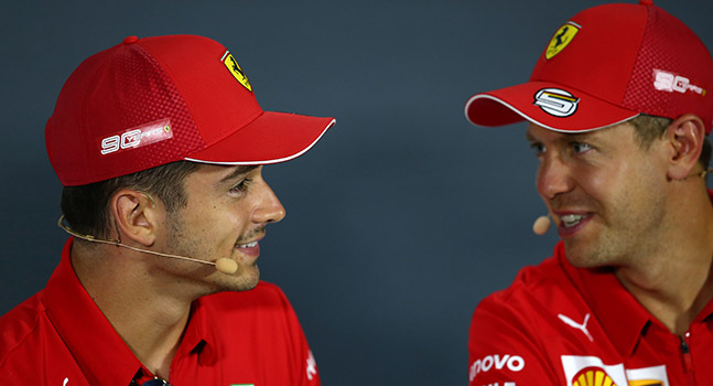 Vettel e Leclerc in coro:<br />"Folgorati dal tifo Ferrari a Monza"