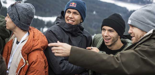 Vettel a Kitzbuhel<br />con i colleghi Red Bull