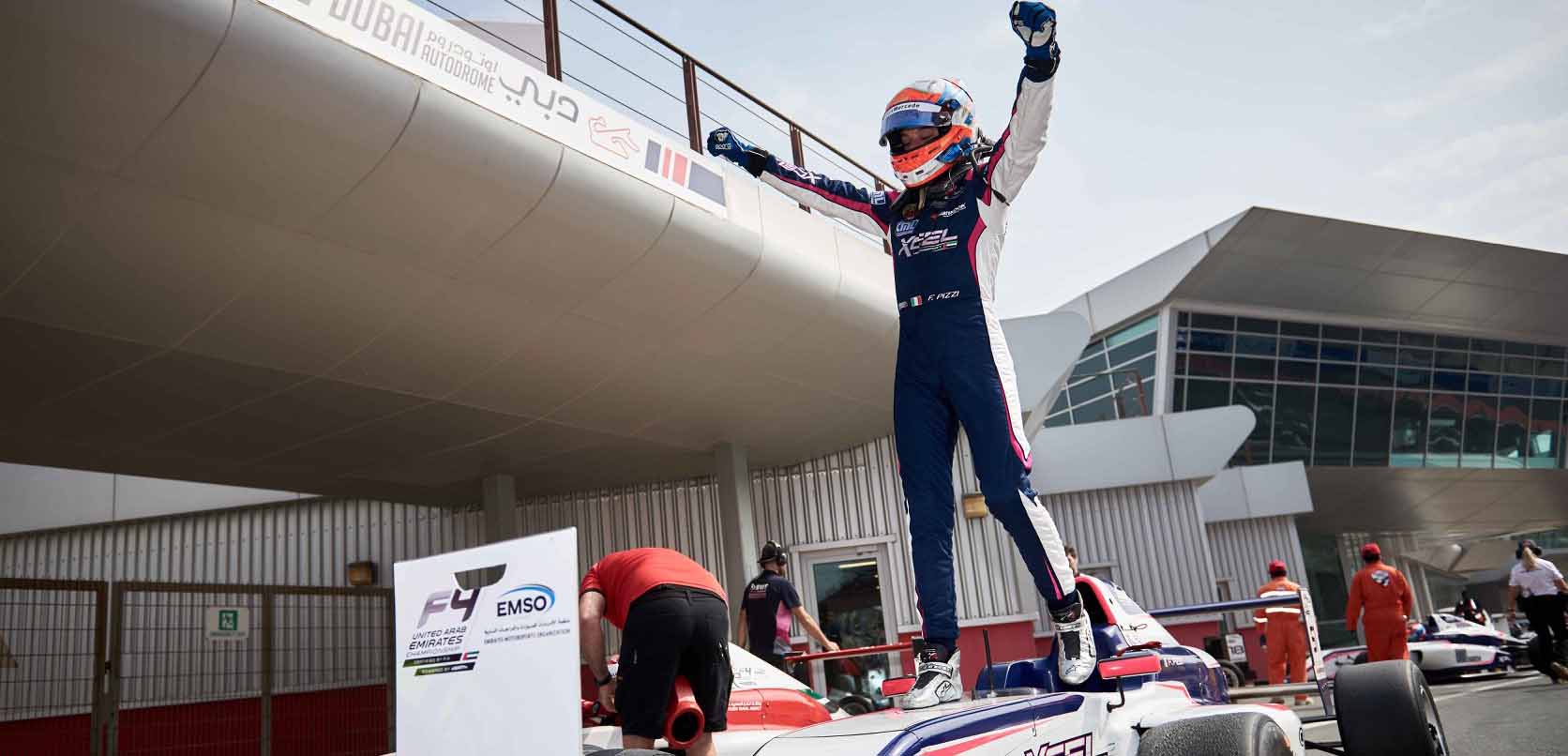 F4 UAE a Dubai - Gara 3<br />Pizzi vince dalla pole