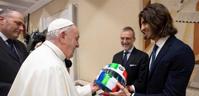 Giovinazzi da Papa Francesco:<br />"&Egrave; stato un momento indescrivibile"
