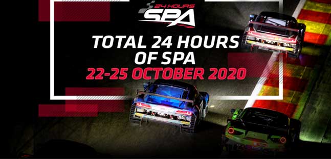 La 24 Ore di Spa<br />si disputer&agrave; il 24-25 ottobre