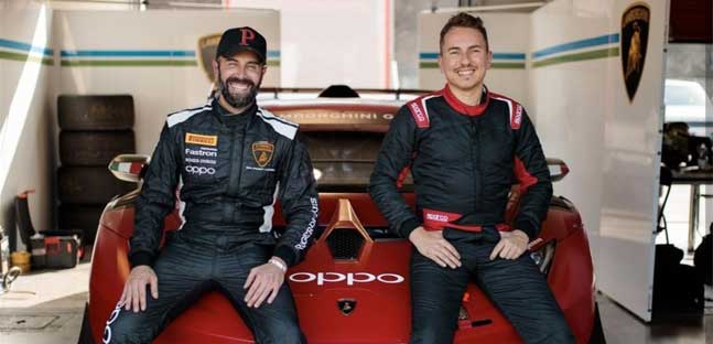 Jorge Lorenzo a Varano con <br />una Lamborghini Super Trofeo