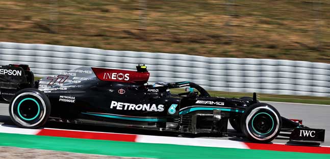 Montmel&ograve; - Libere 1<br />Bottas "blocca" Verstappen