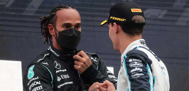 Hamilton promuove Russell<br />"&Egrave; lui il futuro e... l'arancione mi piace"