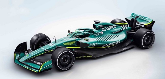 Analisi tecnica Aston Martin AMR22<br />Muso alto e fianchi a effetto Coanda