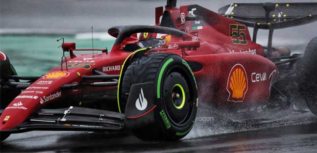 Silverstone - Qualifica<br />Con la pioggia, prima pole di Sainz<br />