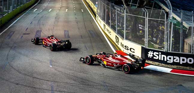 Singapore - Libere 2<br />Ferrari davanti con Sainz e Leclerc<br />