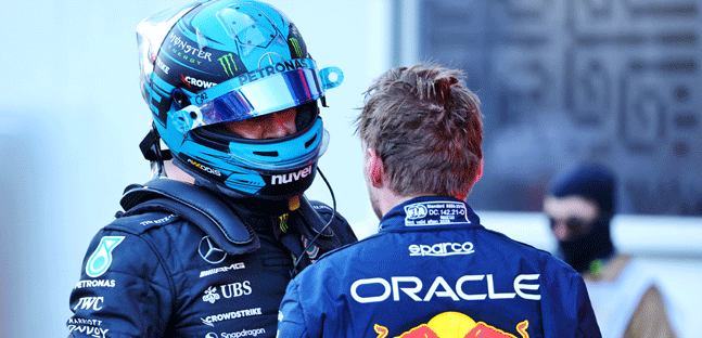 Verstappen si arrabbia con Russell<br />Ma il pilota Mercedes: "&Egrave; racing"