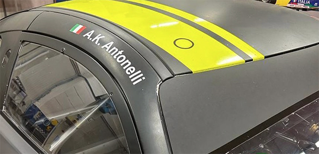 Kimi Antonelli con l'AMG <br />del team di famiglia a Misano