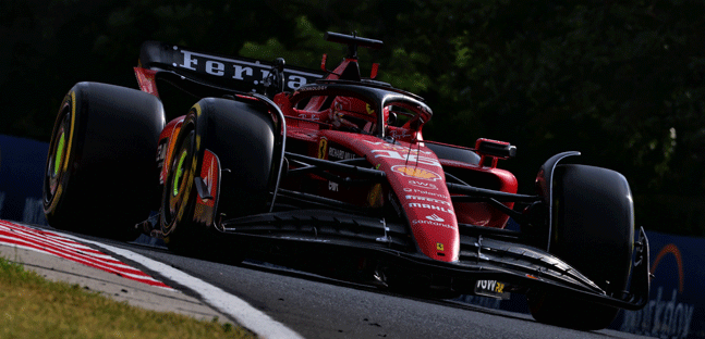 Budapest - Libere 2<br />Leclerc porta la Ferrari in testa