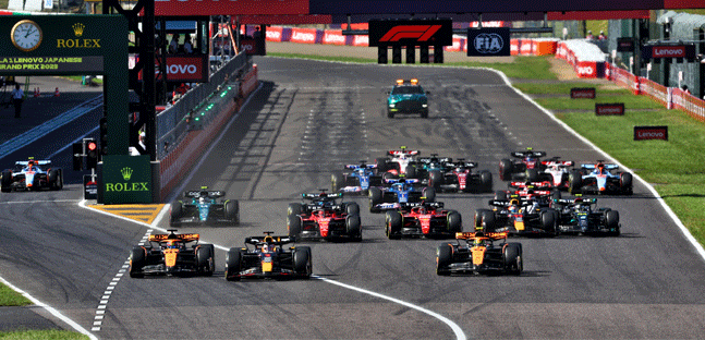 Suzuka - La cronaca<br />Verstappen domina, Piastri primo podio