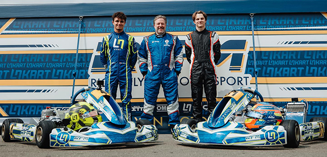 Norris, Piastri e Brown di McLaren<br />in kart a Franciacorta per Netflix