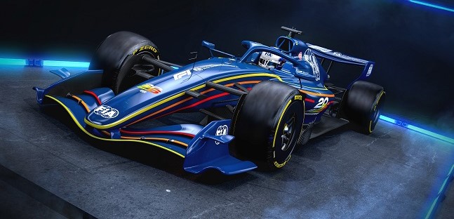 Ecco come saranno le F1 nel 2026<br />La FIA ha presentato il nuovo rendering