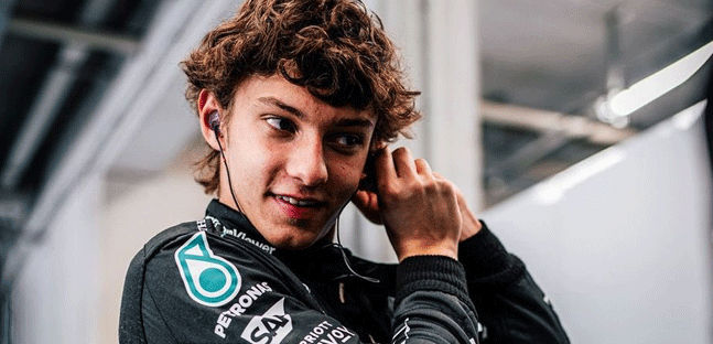 Antonelli con la Mercedes<br />nel primo turno libero di Monza