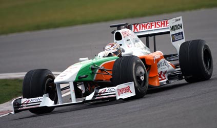 Primi giri di pista per la<br>nuova Force India-Mercedes