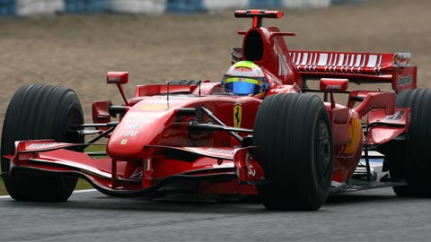 A Fiorano i primi giri di pista per<br>Massa con la Ferrari F2007