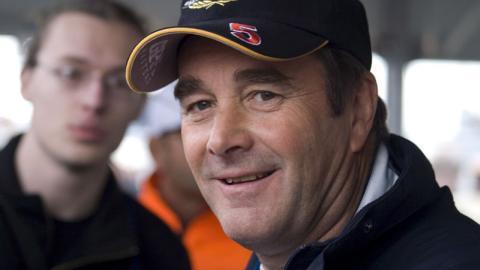 Nigel Mansell al via della 24 Ore di Le Mans