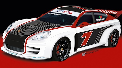 Joao Barbosa con la Panamera S a Portimao