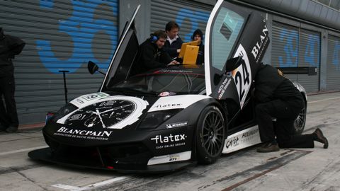 La Murcielago R-SV in pista con Basseng a Monza