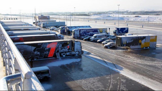 La neve e il ghiaccio bloccano Alcaniz