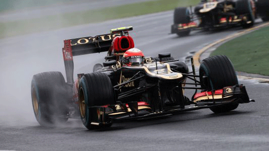 Melbourne - Libere 3<br>Grosjean con pista bagnata