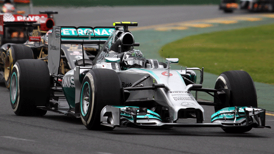 Melbourne - La cronaca<br>Dominio della Mercedes di Rosberg