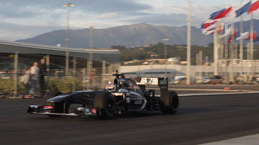 Sirotkin con la Sauber-Ferrari<br>a Sakhir nel test post Gran Premio