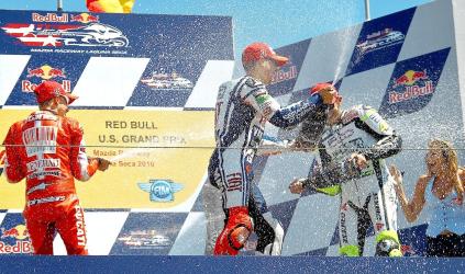Laguna Seca, gara: Rossi sul podio! Vince Lorenzo