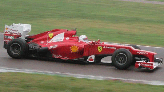 Primi giri di Vettel a Fiorano con la F2012