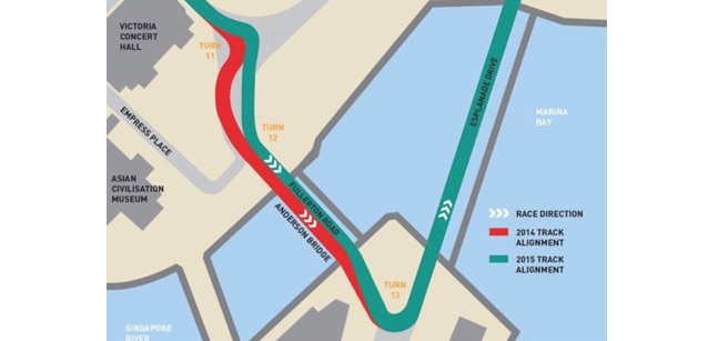 Modificato il tracciato di Singapore