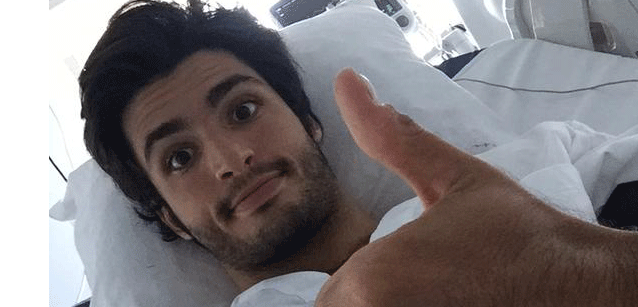Sainz scrive su Twitter<br />"Convincer&ograve; i dottori a farmi correre"